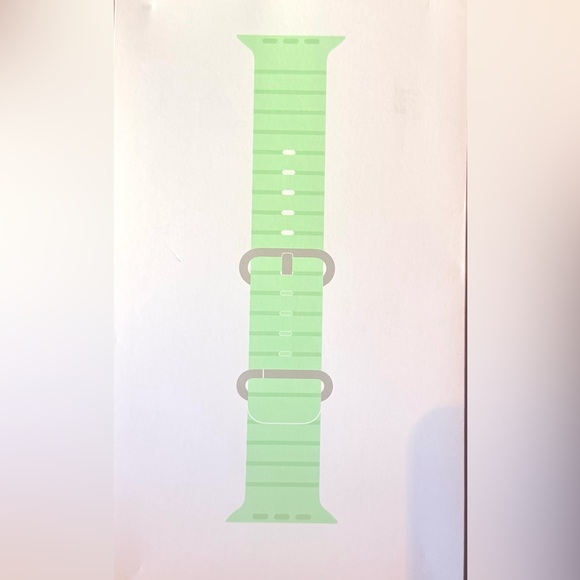 Apple Watch 49mm Natural Titanium Neon Green Ocean Band f/Ultra 2, Sealed, NEW - Picture 6 of 10